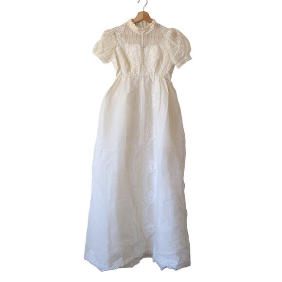 Vintage Alfred Angelo Edythe Vincent 1950s 60s Womens Wedding Dress Gown Lace XS - Picture 6 of 16